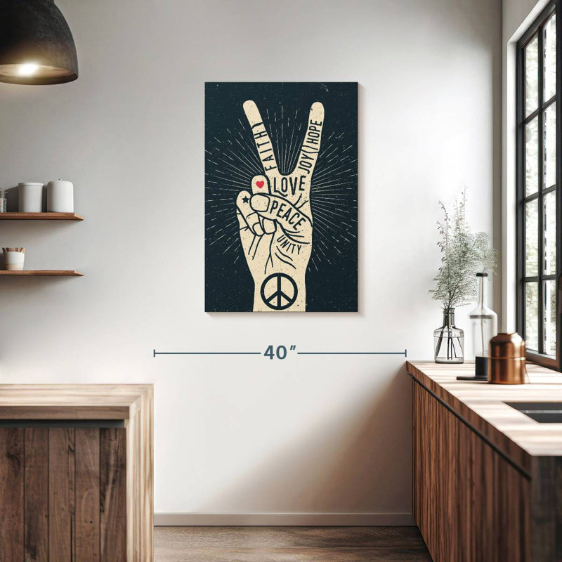 Khadjiah Peace Sign Typography, 36" H x 24" W