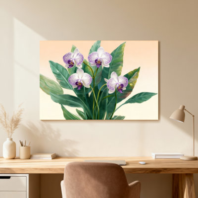 Plantes et fleurs fleurs d'orchidées avec feuilles vertes et fond doux