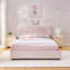 Lit tapissier pour enfants avec tête de lit surdimensionnée, lumière DEL et 4 tiroirs de rangement, tissu Boucle-1604488129-1604487738