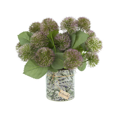 Lavender Thistle Arrangement in Glass Vase