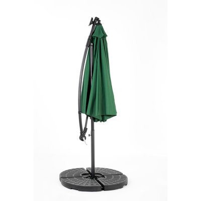 10Ft Solar LED Offset Hanging Market Patio Umbrella(No Base)