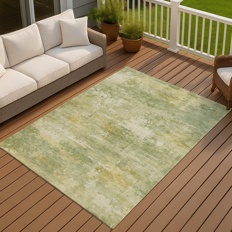 Machine Washable Indoor/Outdoor Earleville ACN2369 Abstract Rug, Rectangle 3' x 5'