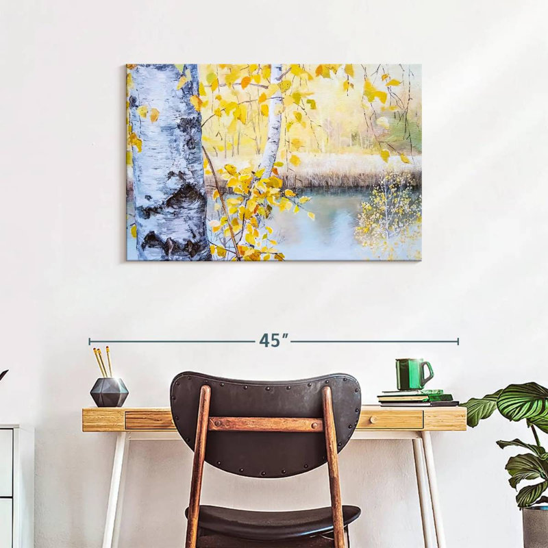Harnek Lakeside Birch Trees, 24" H x 36" W