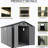 8x10 Ft Plastic Outdoor Storage Shed, Lockable Resin Structure In Dark Gray, Featuring Window And Skylight, Good For Workshop, Patio Furniture, Lawn Mowers, Quick To Assemble Shed Air Vents Ideal