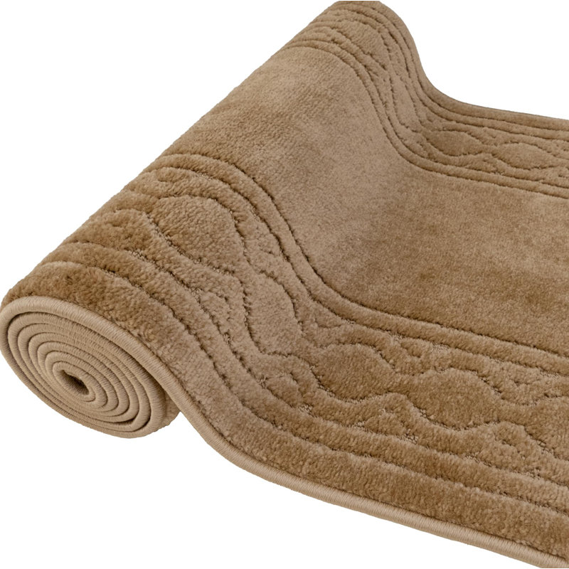 Anti-Slip Soft Pile Chain Beige Runner Rug, Runner 2'2" x 9'