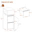 Slim Bedside Table, Set of 2, Bedside Cabinet with LED Lighting, Small Nightstand with 2 Drawers and 1 Open Space, Side Table, for Bedroom, Living Room, Modern, White 