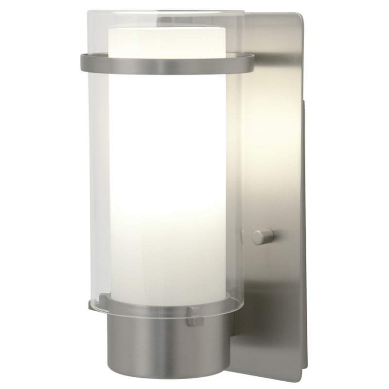 Plafonnier encastré à intensité variable à 1 lumière Sontag, Semi opale, Nickel poli