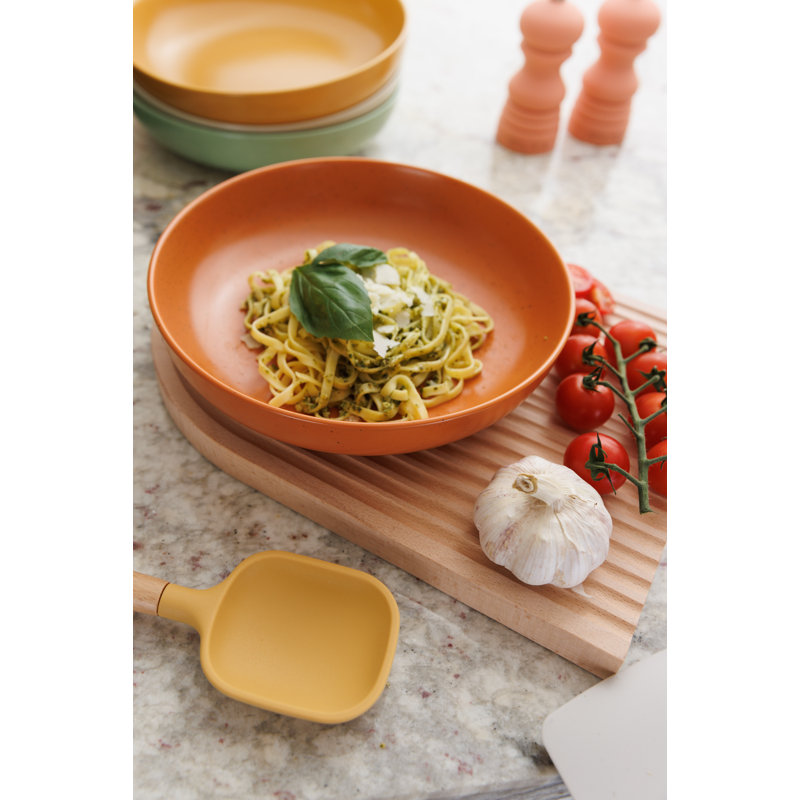 KitchenCraft Idilica Stoneware Pasta Bowls, Set of 4, 21cm