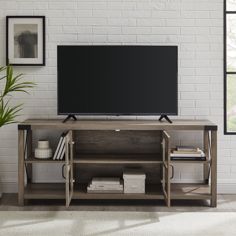 Kaydience Unfinished TV Stand for TVs up to 65", Gray Wash