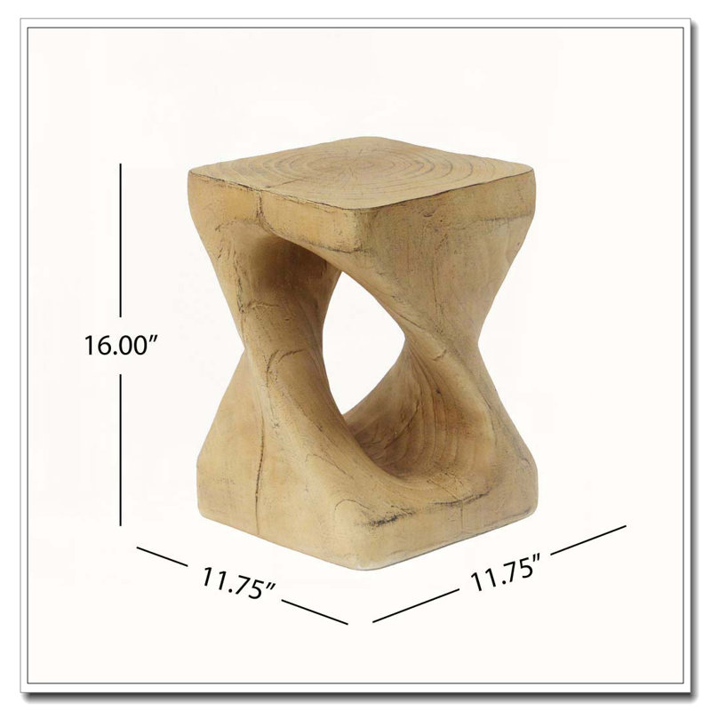 Table d'appoint MGO, texture semblable au bois, utilisation intérieure / extérieure, Naturel
