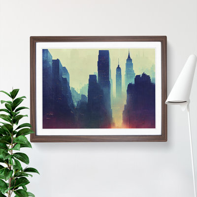 New York City Skyline Vol.2 Abstract 1 Piece Single Picture Frame Wall Art