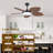 48" Tropical Brown Leaf 5 blades Ceiling Fan With Led Lights and Remote-1220273923
