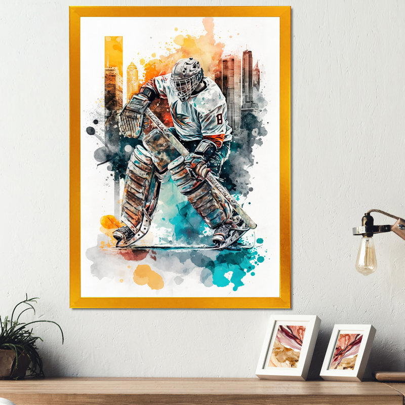 «Hockey Gardien Blocking the Shot II», impression sur toile, H 40 po x l 30 po x P 1,5 po