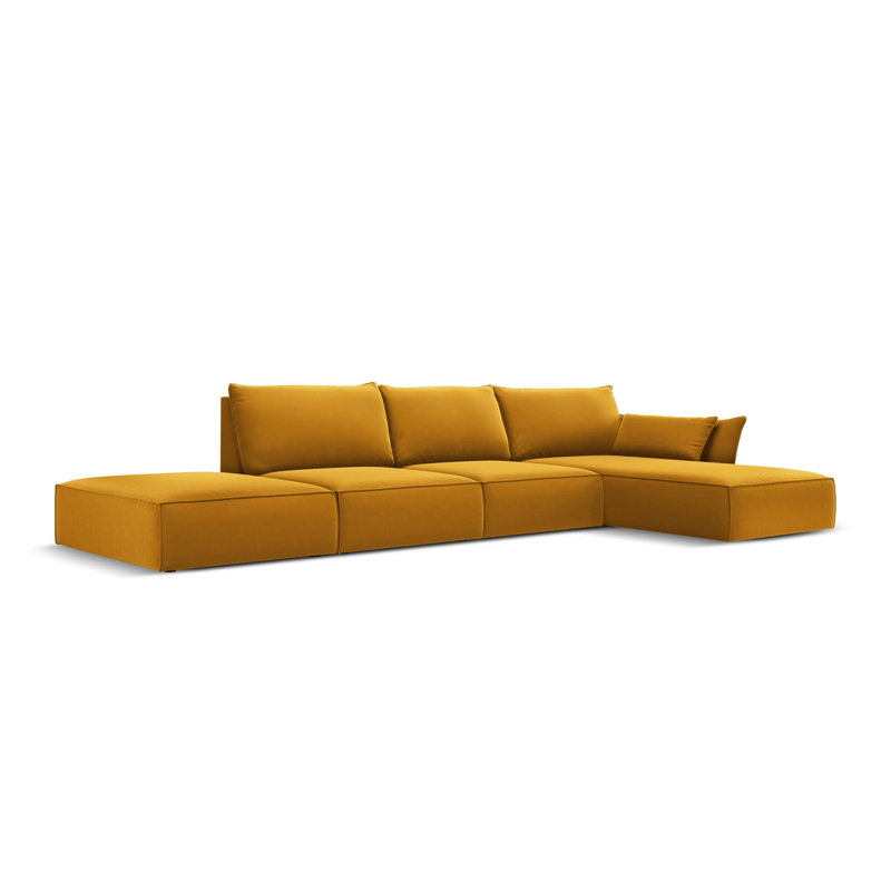 Alexsandro 5 Seater Corner Sofa , Right Hand Facing, Yellow