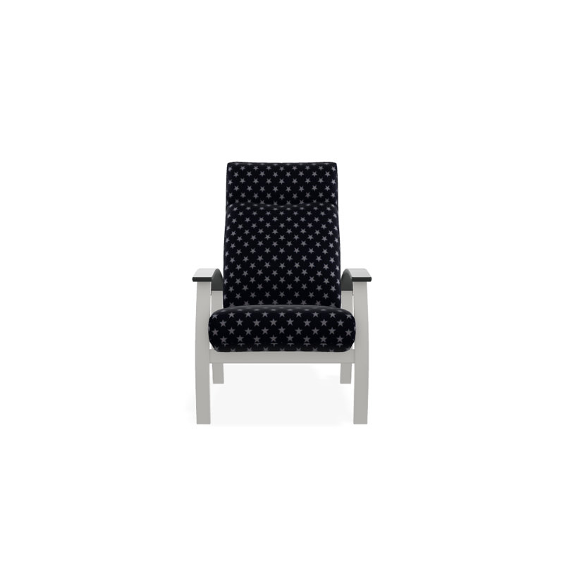 Chaise de patio inclinable avec coussins Askar, Betsy, Graphite classique P30, Neige texturée