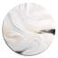 Blanc et or ondulations de pierre - art mural rond en marbre abstrait-88629143