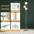 65.7in Modern Gold Globe Floor Lamp, 3-light Standing Tree Lamp With Foot Switch & Frosted Glass Shades