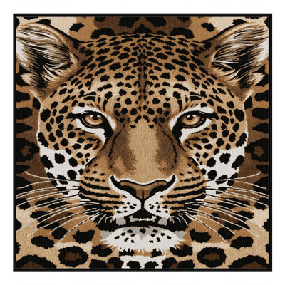  Washable Javan Leopard Big Cats Area Rug