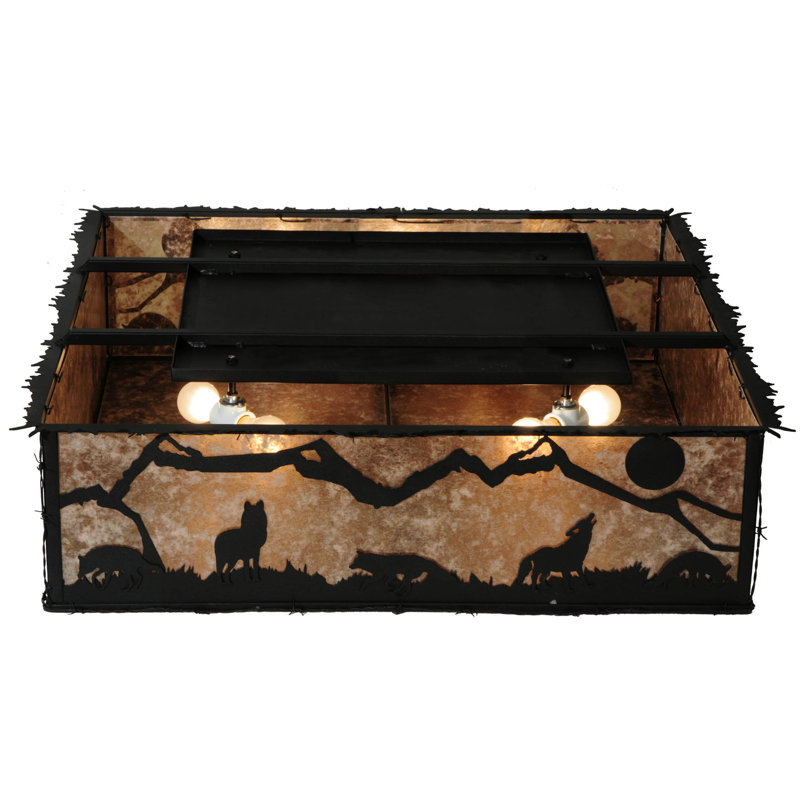 Wolf on the Loose 8 - Light Flush Mount