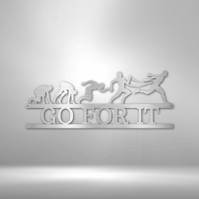 Personalized Evolution of Running Steel Sign Steel Art Wall Metal Decor