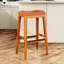 Tabouret de bar 30 po avec siège de selle en cuir reconstitué - Finition confortable durable Élégant et confortable-1703431950-1703431945