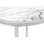 Élégante table de salon avec base en stratifié blanc et pieds en métal gris