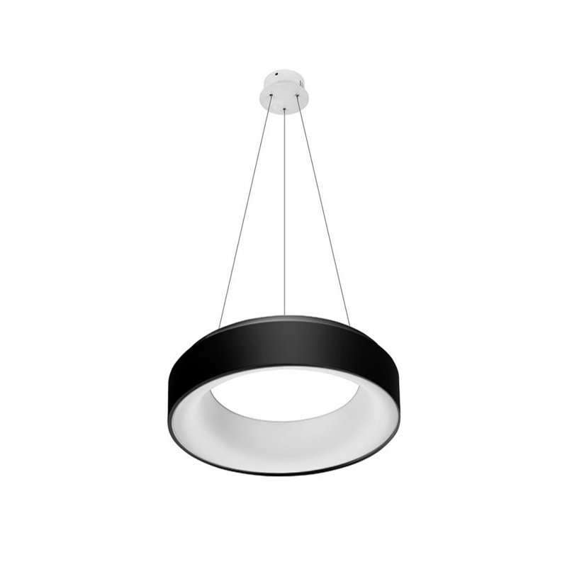 Sovana 1 - Light LED Drum Pendant, Black, 8cm H x 45cm W x 45cm D