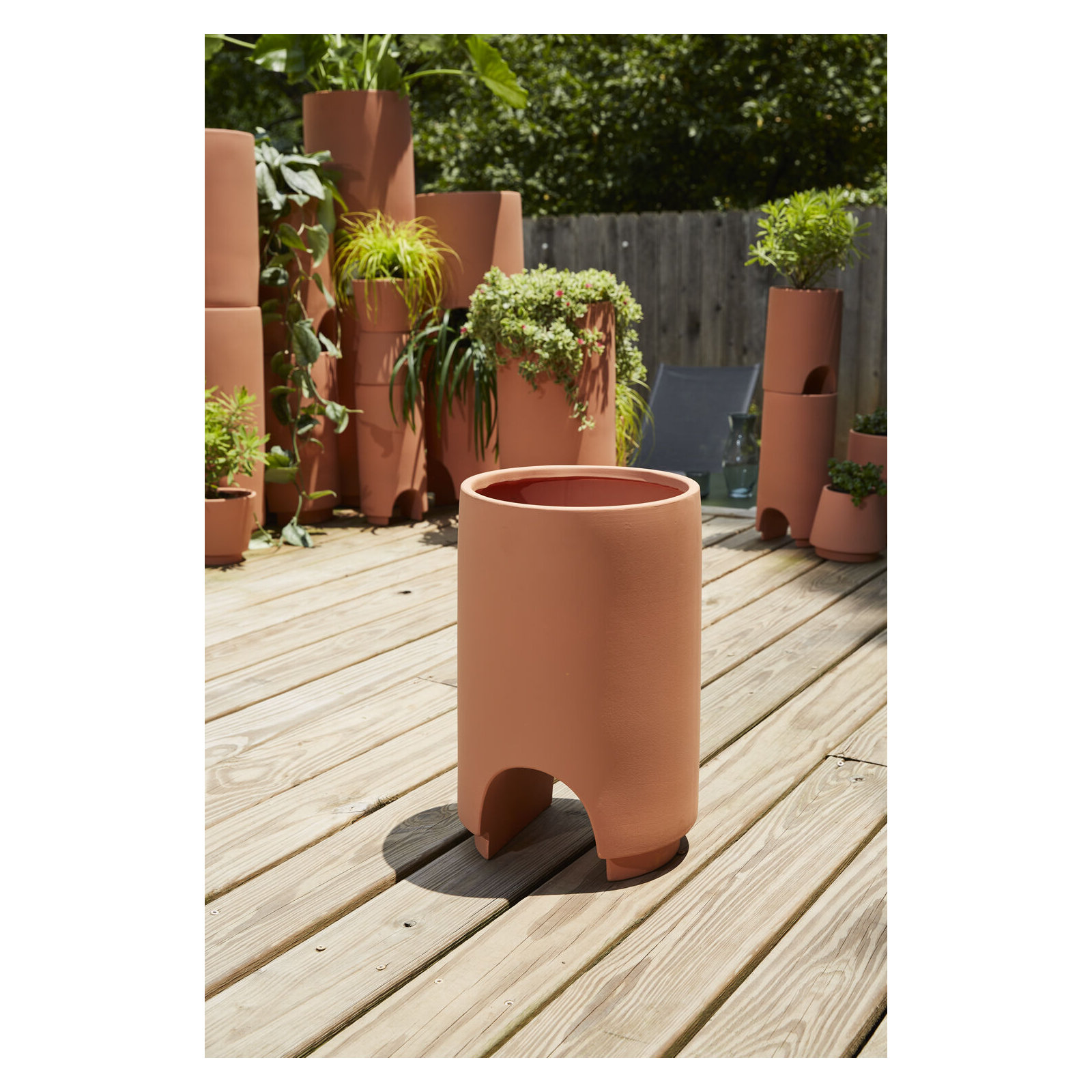 Nassau Stacking Planter - Large Cylinder, 14.5" H x 7" W x 7" D