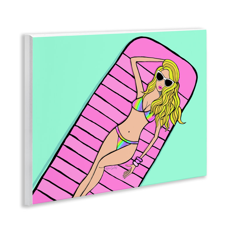 Plaque murale tendance fille sur la piscine, design par Katie Conley