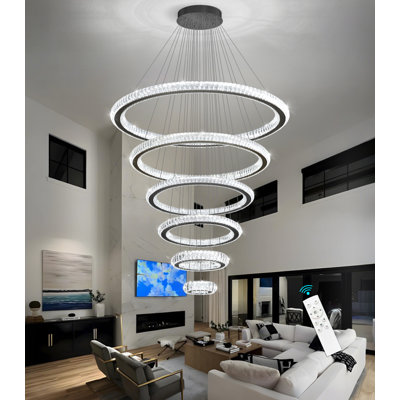 Modern Dimmable 5 Rings Led Chandelier