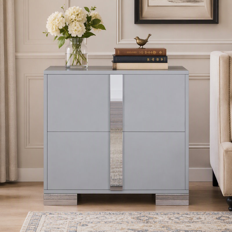 Table de chevet 2 tiroirs Lorne Classic, Gray