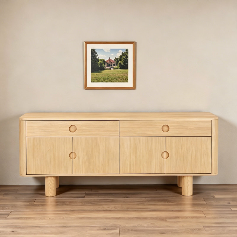 Buffet simple de grande capacité, Brun orangé, H 29,53 po x l 62,99 po x P 17,72 po