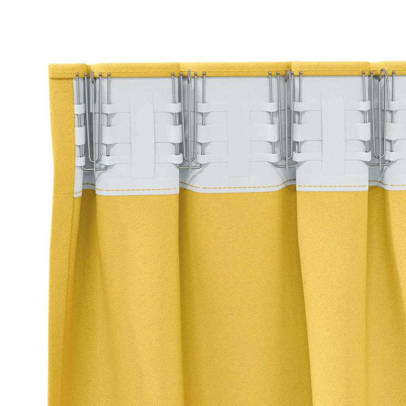 Blackout Curtain Pair, Mustard Yellow, 175cm Width x 140cm Drop