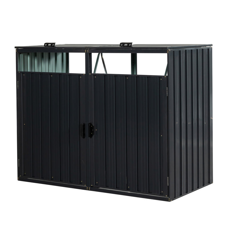 La poubelle contient 2 poubelles en métal pour le rangement des déchets, acier galvanisé inoxydable