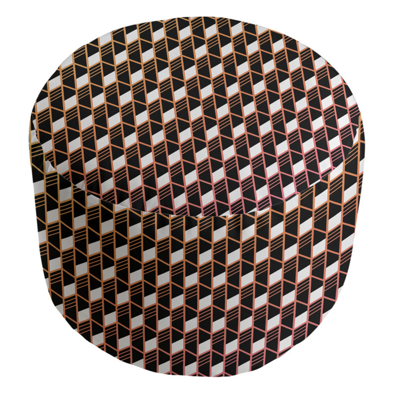 Avicia Upholstered Pouf, Red/Black