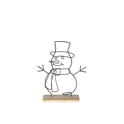 Support de petit bonhomme de neige en fil de fer - ensemble de 2