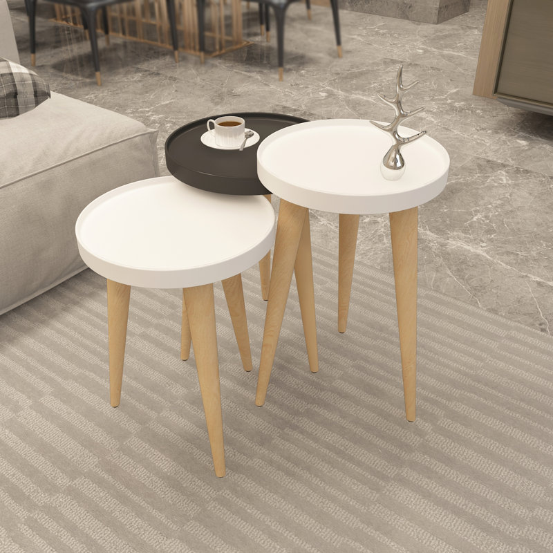 Jovita 34.5cm W Coffee Table, Black/White