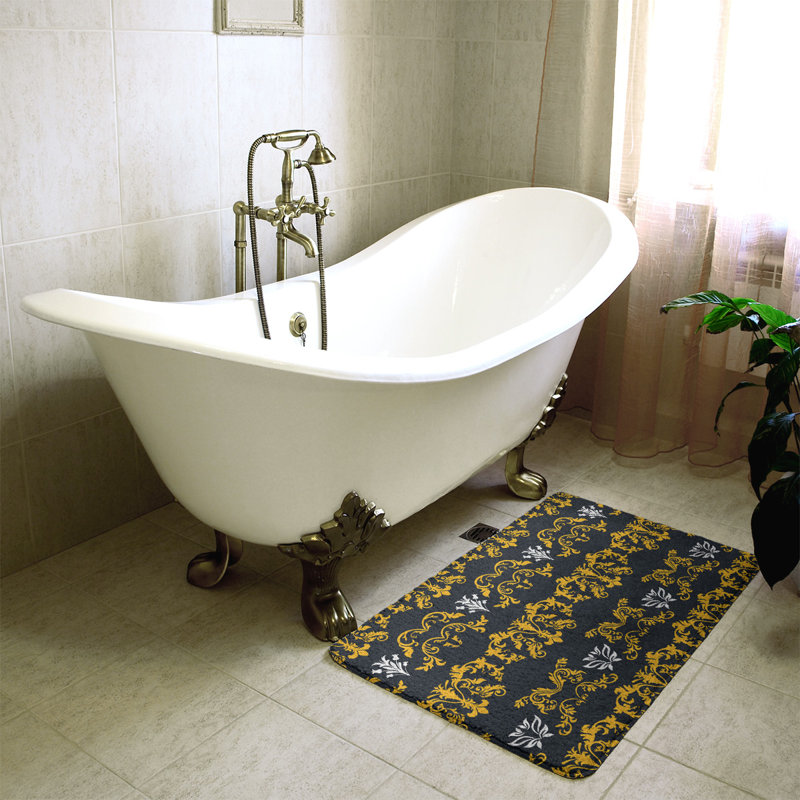 Tapis de bain Pittsburgh Football Baroque, Or / noir / blanc, l 21 po x L 34 po