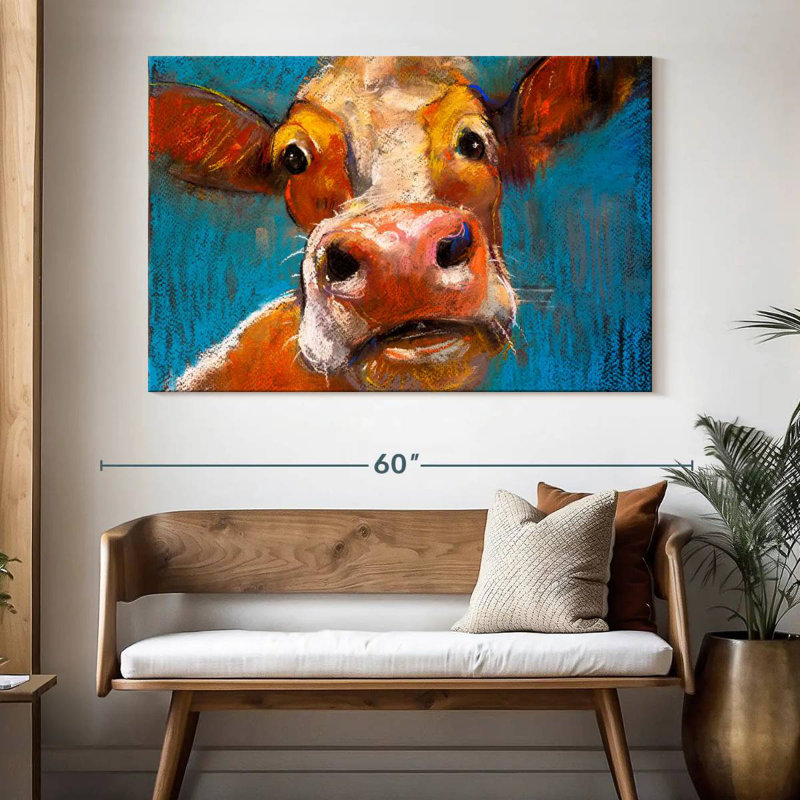 Brampt Yellow Cow, 34" H x 51" W