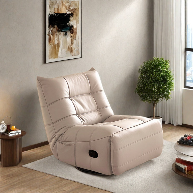 Modern comfortable wear-resistant rocking chair, Black Faux Leather