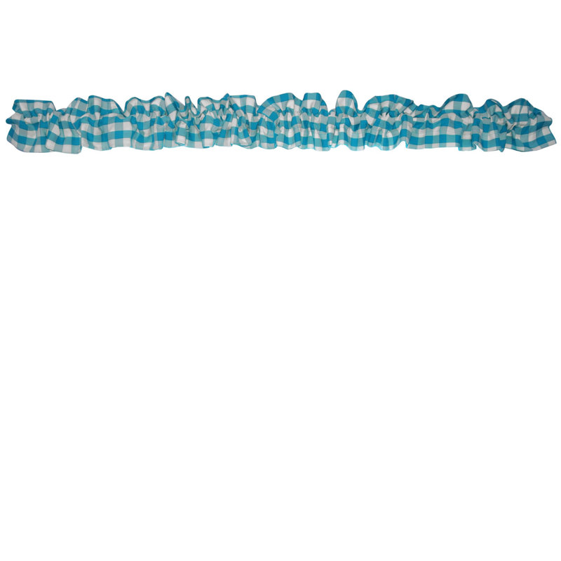 Cantonnière à carreaux sur mesure, L 120 po x L 9 po, Turquoise