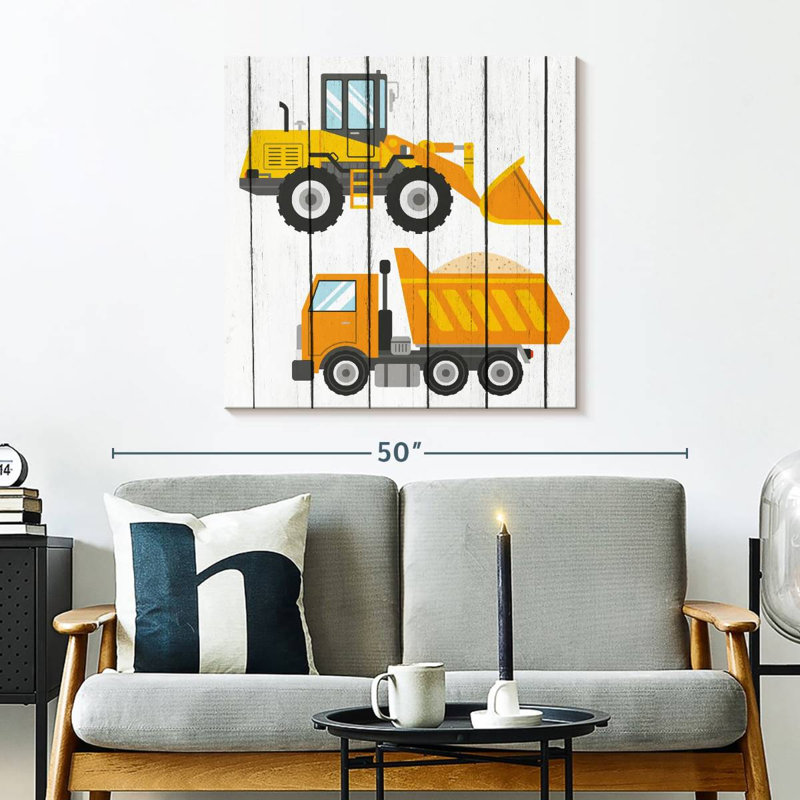 Ashelle tracteur et camions I, H 30 po x l 30 po