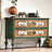 Green Solid Birch Wood Hand-Painted Rectangular Console Chest