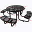 Table de pique-nique ronde en acier 46 po avec mât de parasol-1225569011