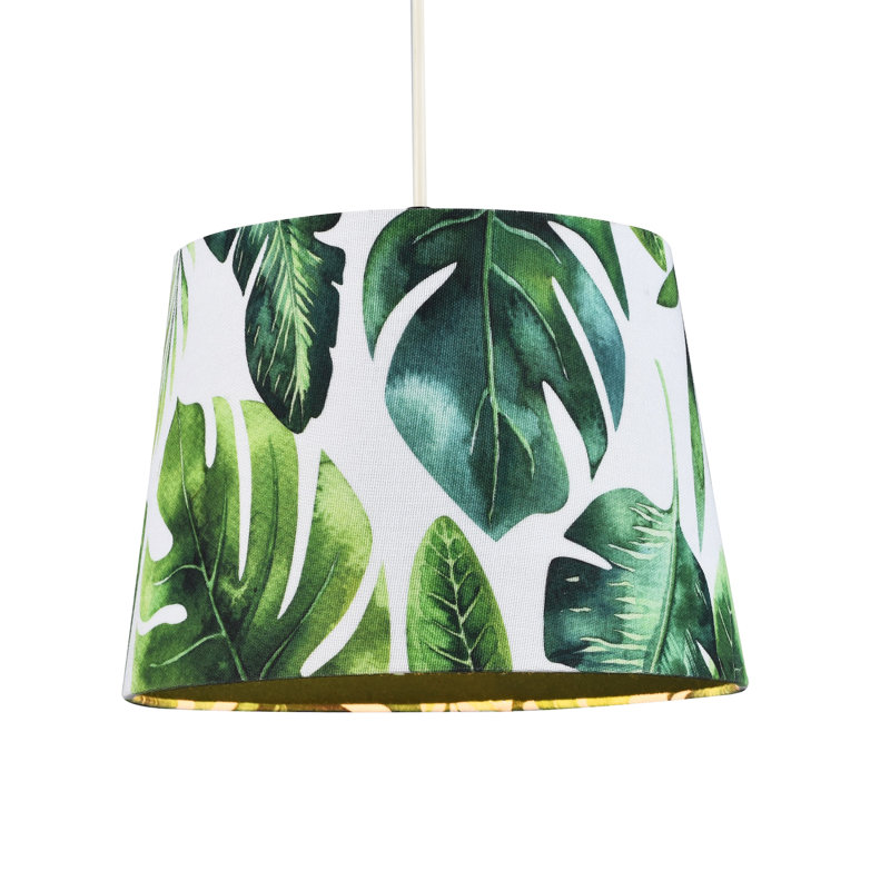 18cm H Cotton Blend Drum Lamp Shade ( Screw On ) in Green