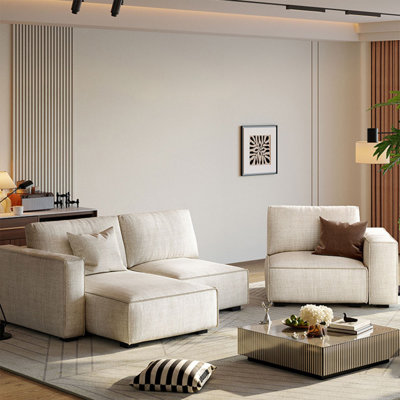 Canapé modulaire 3 pièces rembourré