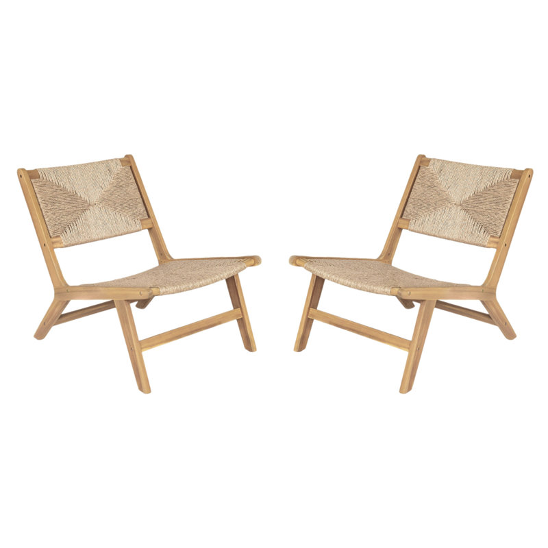 Chaise longue sans accoudoirs en bois d'acacia, Clair naturel