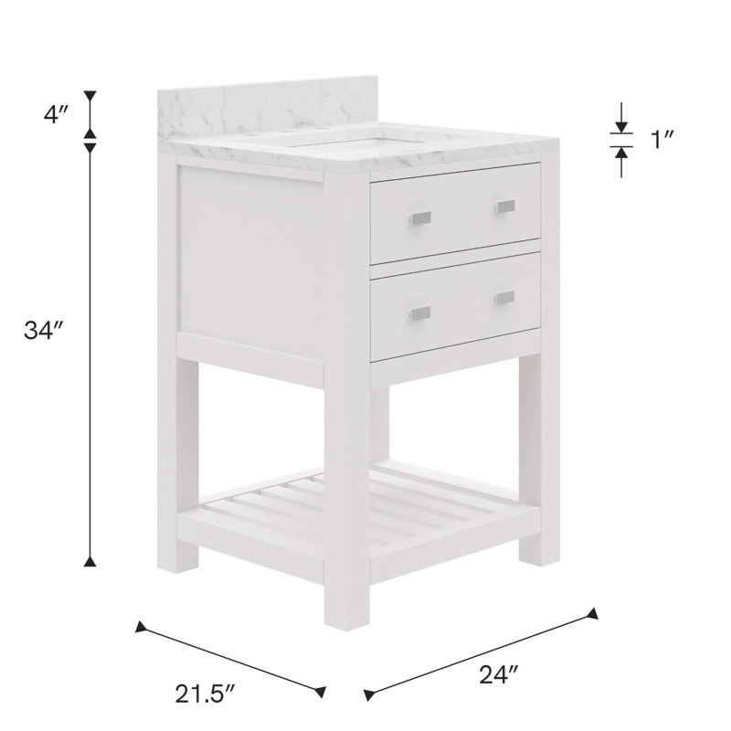 Madalyn 24'' W Single Vanity, Pure White