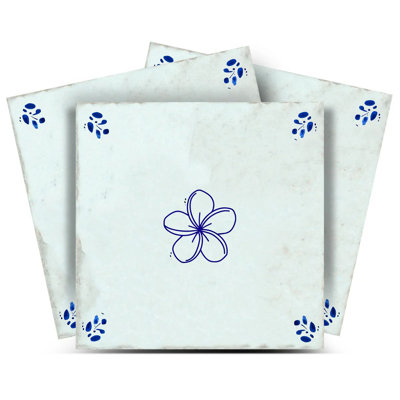 5" x 5" Floral Vinyl Peel and Stick Mosaic Tile