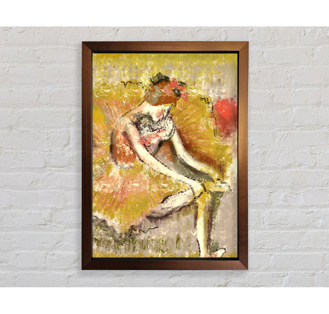 Goldene Ballerina 1 Gerahmter Druck